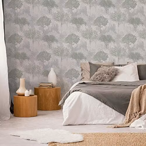 Graham & Brown Botanical Floral Wallpaper in Grey and Green – 2
