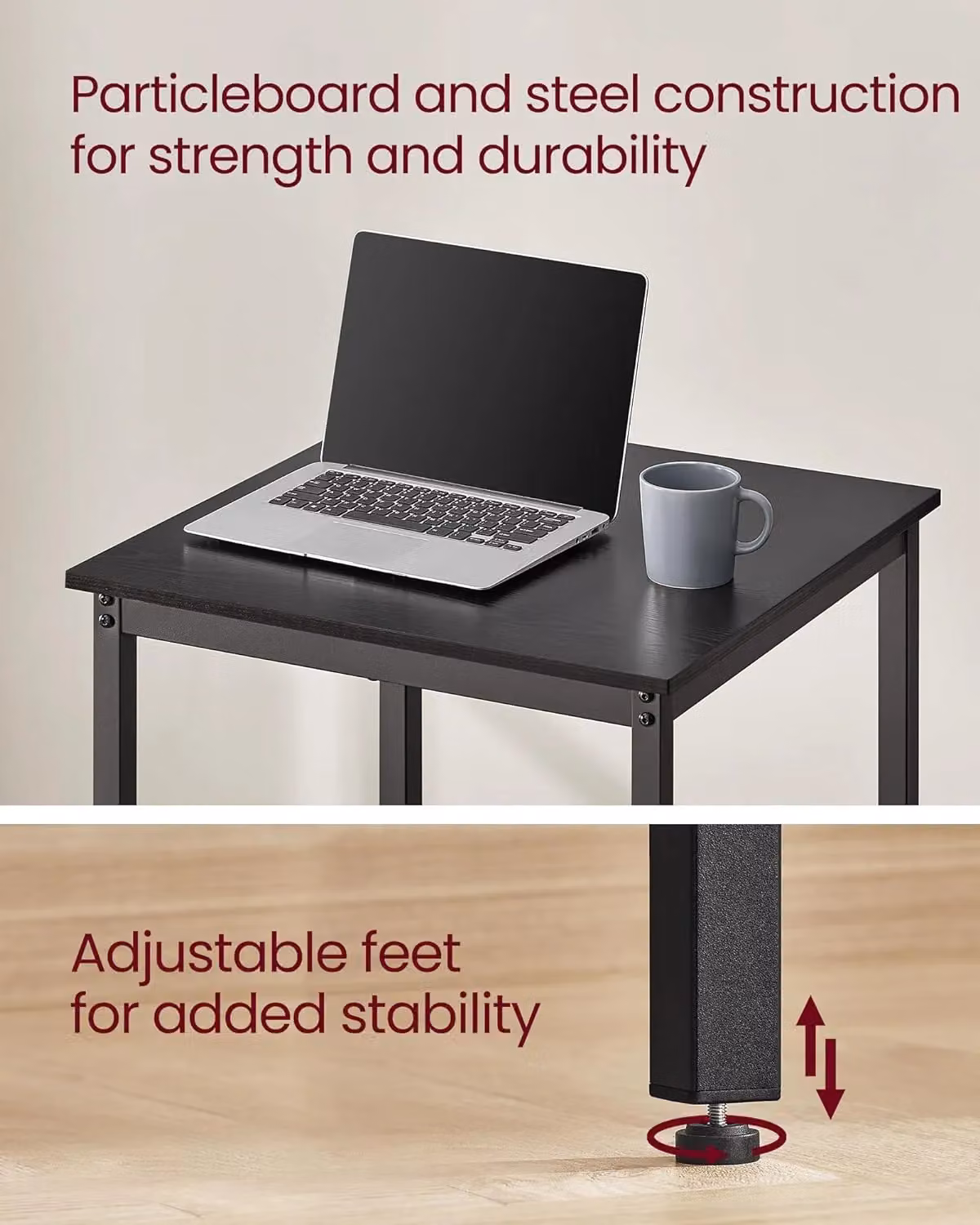 VASAGLE Industrial Square Bar Table in Black – 5