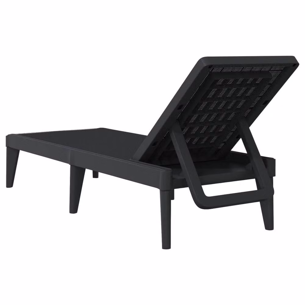 Berkfield Home Sun Lounger in Anthracite and Black, W/D/H: 186 x 60 x 29 cm – 3