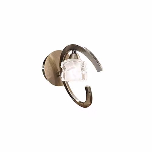 Inspired Mantra Fusion Ice Wall Lamp in Antique Brass with G9 Bulb Holder