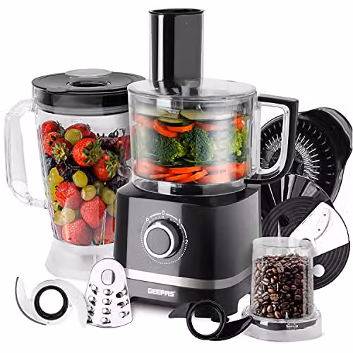 Geepas 10-in-1 Multifunctional Food Processor Blender and Chopper with 800W Motor and Pulse Function in Black – 6