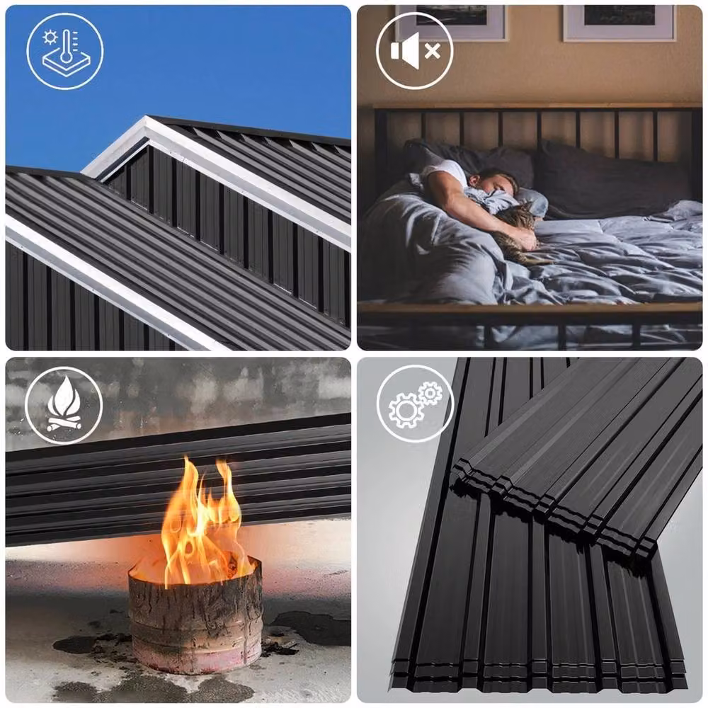 PAWNORA Mondeer Corrugated Metal Roof Sheets in Black – 3