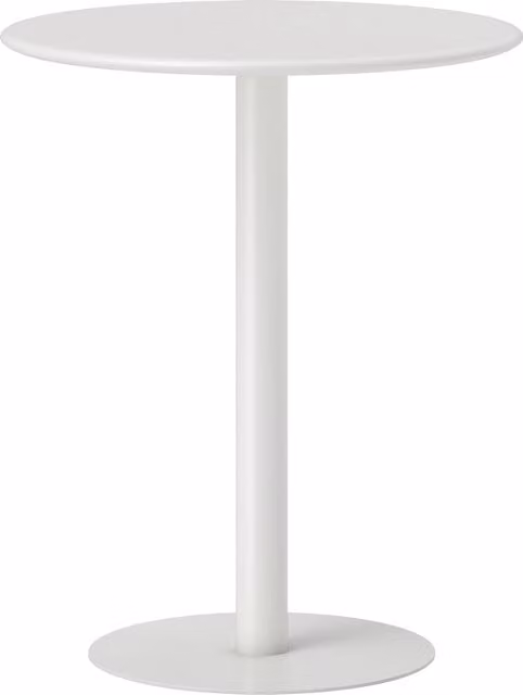 HOMCOM Round White Dining Table with Metal Base, W/D/H: 60 x 60 x 72 cm – 1