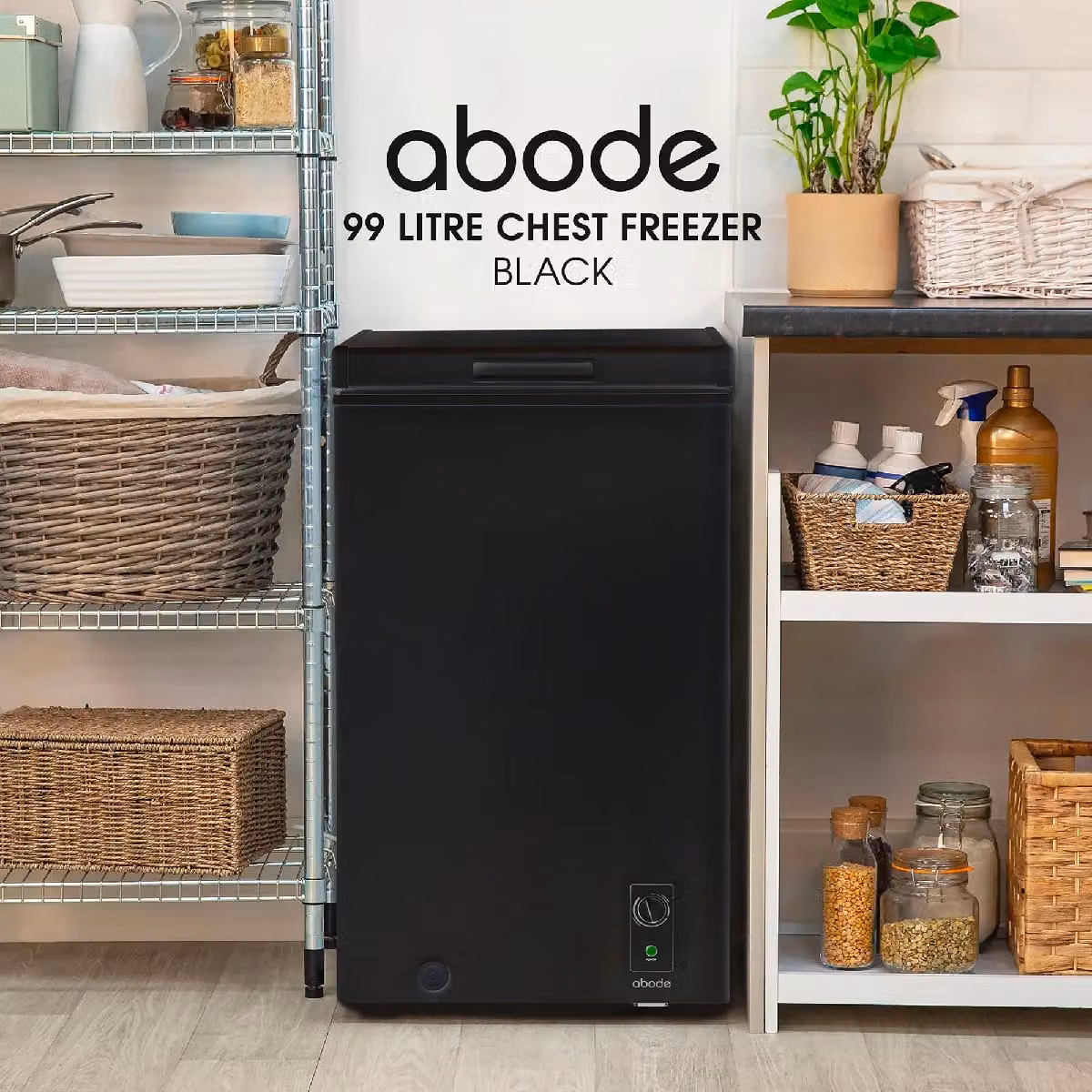 Abode 99L Freestanding Chest Freezer in Black – 3