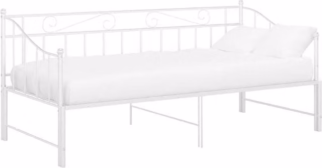 Berkfield Home Modern White Metal Pull-out Sofa Bed Frame W: 90 cm, D: 200 cm