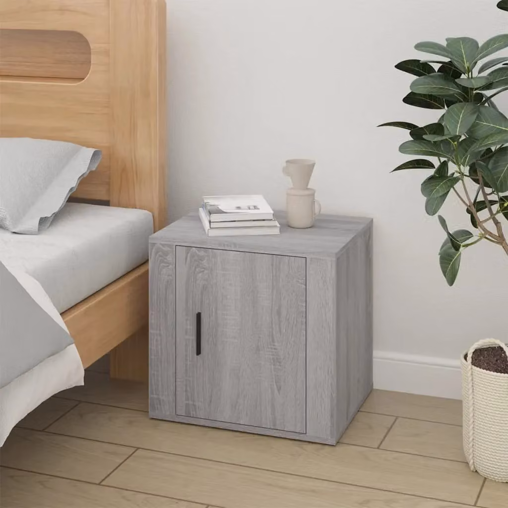Berkfield Home Set of 2 Grey Sonoma Bedside Cabinets, W: 50 cm, D: 39 cm, H: 47 cm – 2