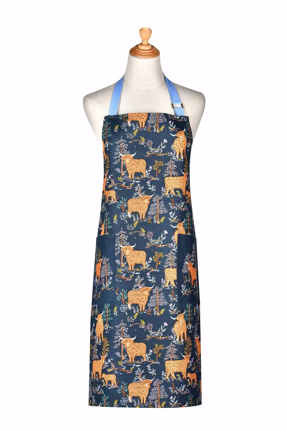 Ulster Weavers Connie the Cow Trees Print 100% Cotton Apron in Blue – 2