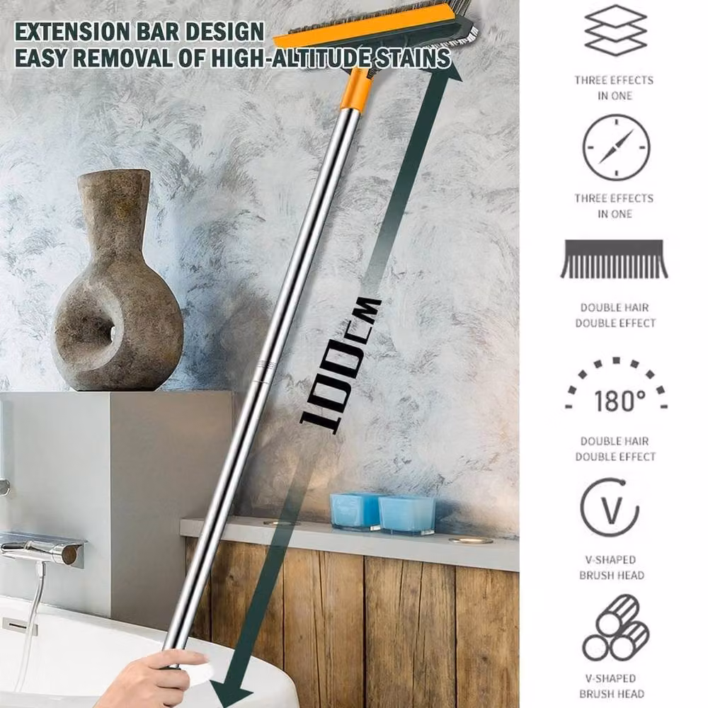 EONLION 3-in-1 Rotatable Floor Brush and Scrub Cleaning Tool, Green, Height: 100 cm – 3