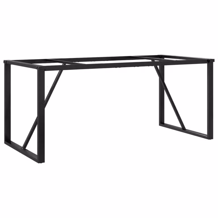 Berkfield Home O-Frame Dining Table Legs in Matt Black Steel, W/D/H: 180 x 80 x 73 cm