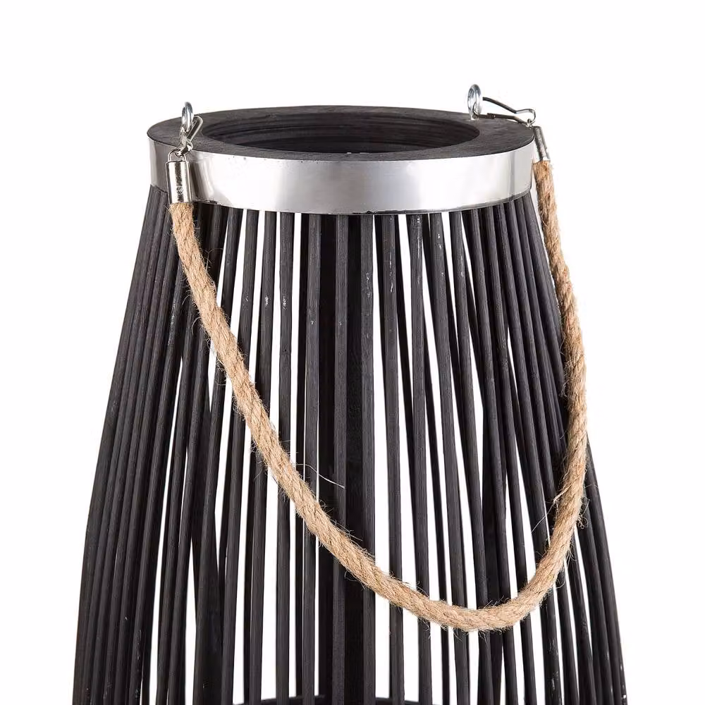Wyld and Coco Black Bamboo Lantern, Height: 72 cm – 4