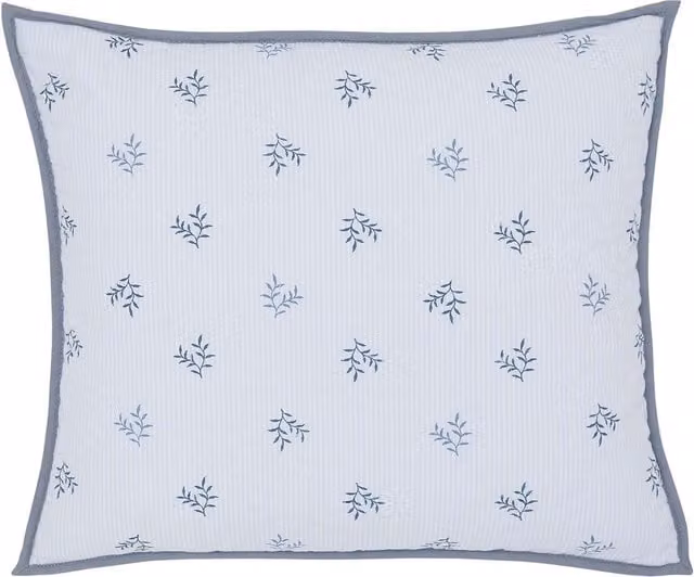 Murmur Thalia Square Cotton Cushion in Blue, W/D/H: 45 x 45 x 45 cm