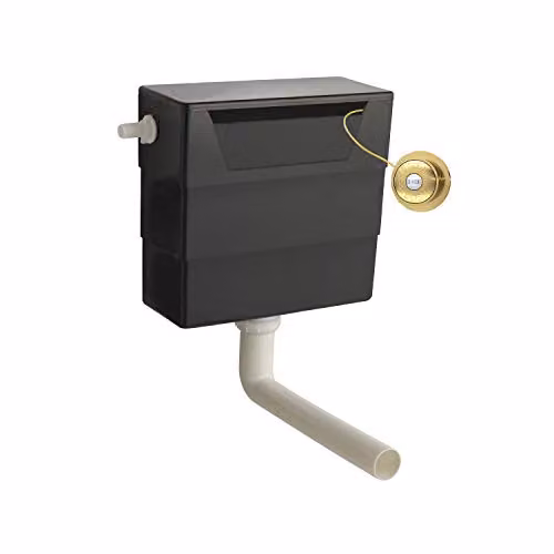 Nuie XTY6T03 Traditional Dual Flush Water Saving Concealed Cistern with Round Brushed Brass Push Button