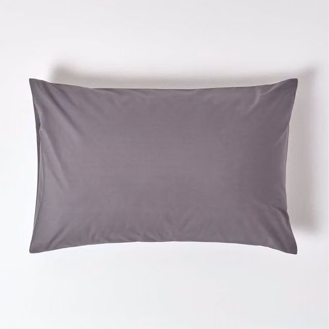 Homescapes Egyptian Cotton Housewife Pillowcase, 200 Thread Count, Grey, W: 48 cm, L: 74 cm – 1