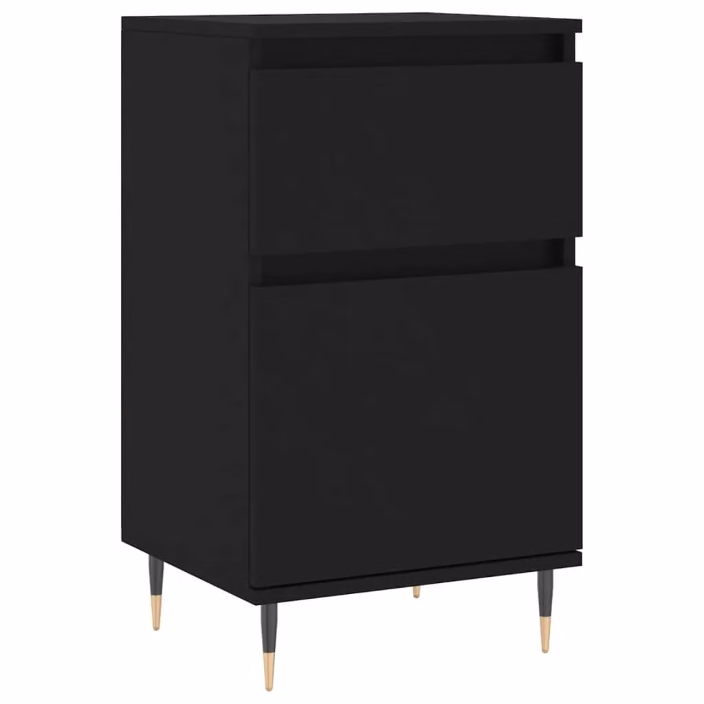 Berkfield Home Set of 2 Classic Black Matt Sideboards in Engineered Wood, W/D/H: 40 x 35 x 70 cm – 4