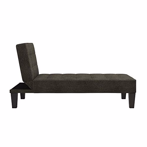 DHP Adalynn Chaise Lounger in Grey Linen, W: 73 cm, D: 163 cm, H: 80 cm – 4