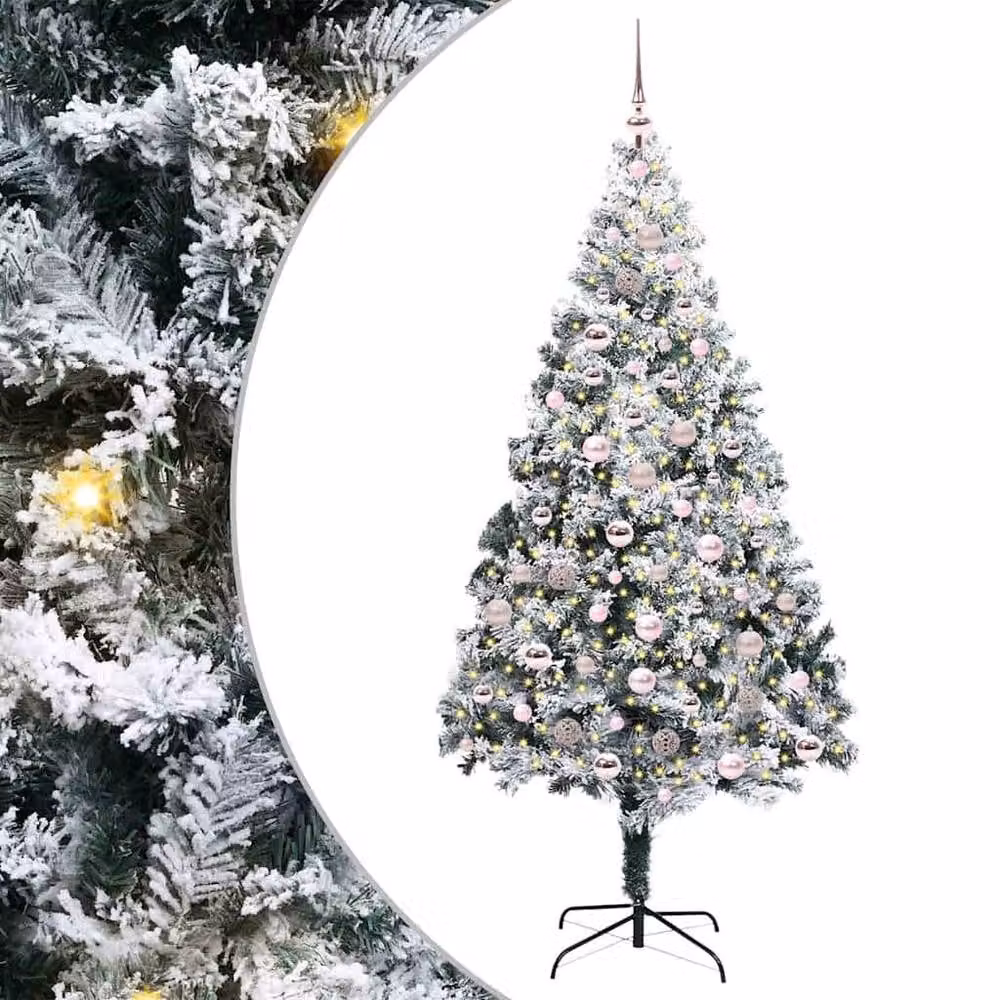 Berkfield Home Artificial Green Christmas Tree with 300 LEDs and Stand, Height: 210 cm – 2
