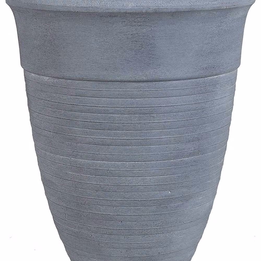 Wyld and Coco Grey Stone All-Weather Round Flared Planter Tub, Diameter: 43 cm – 2