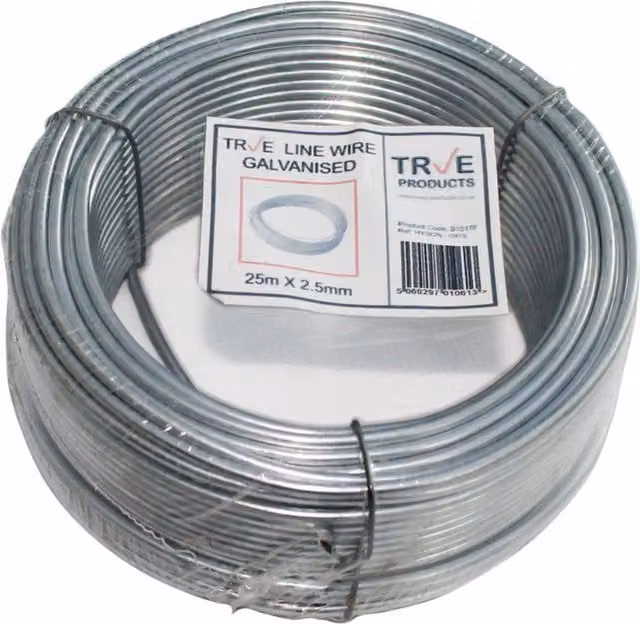True Products Galvanised Steel Mesh Fence Straining Tension Wire in Silver