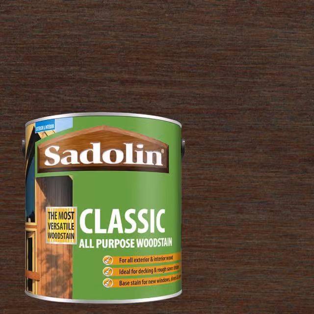 Sadolin Classic All Purpose Opaque Woodstain, Sheesham/Rosewood, 5 l