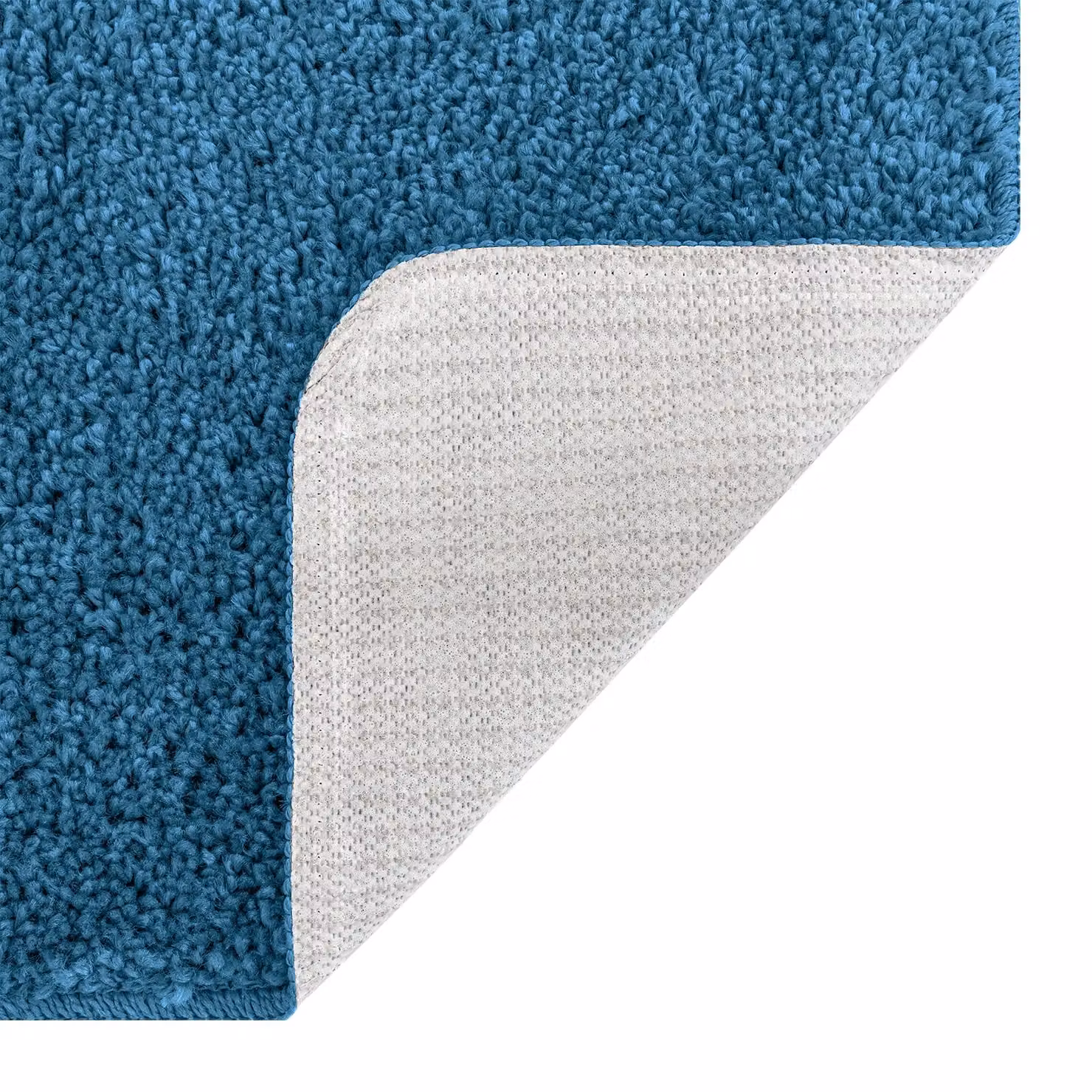 Berkfield Home Non-Slip Rectangular Blue Polyester Bath Mat, W: 60 cm, D: 90 cm – 2
