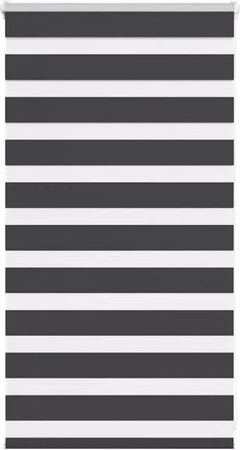 Berkfield Home Black Zebra Day and Night Blind with Polyester Fabric, W: 80 cm, H: 100 cm – 1