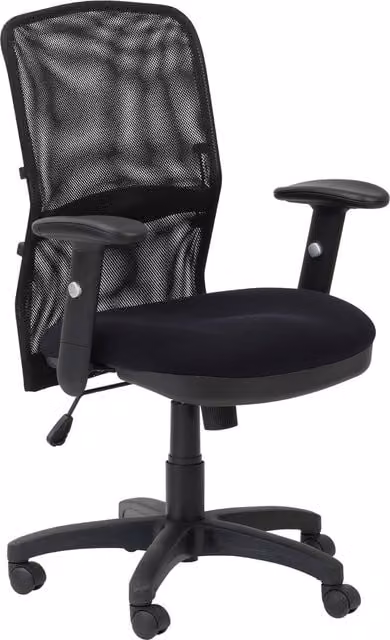Alphason Dakota Mesh-Back Task Chair in Black with Armrests