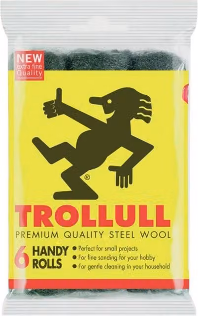 Trollull Handy Rolls Fine Steel Wool, 6 Pack, Grey – 1