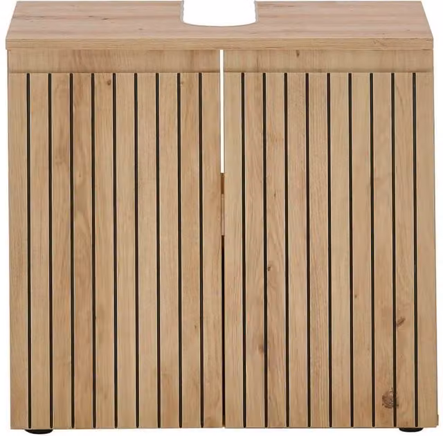 Cheshire Premium Haven 2 Door Brown Under Sink Bathroom Cabinet in Light Oak – 1