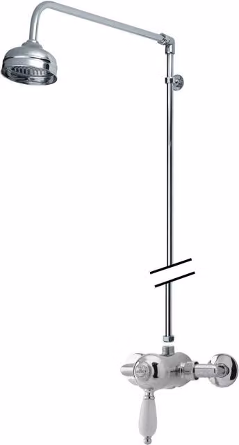 Balterley Traditional Exposed Rigid Riser Shower Set with Diverter in Chrome Silver