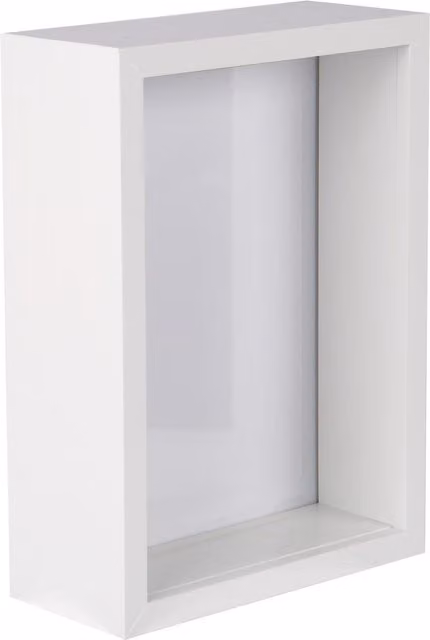 Nicola Spring White Rectangular Single 3D Deep Box Photo Frame, W/H: 12.7 x 17.78 cm