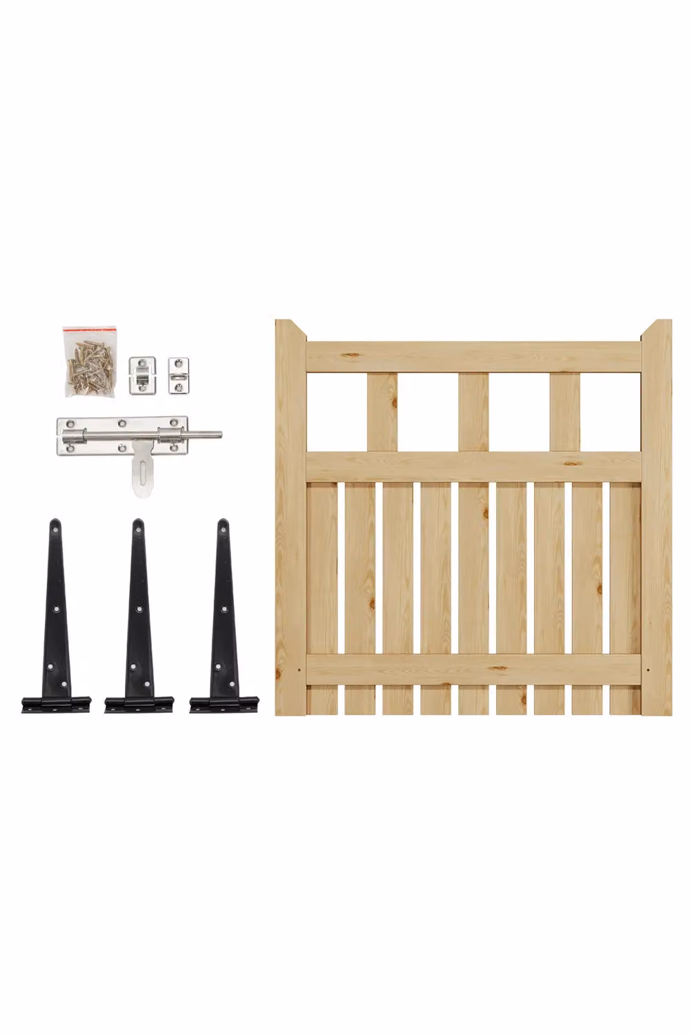 Living and Home Brown Wooden Outdoor Garden Gate, W/H: 90 x 90 cm – 3