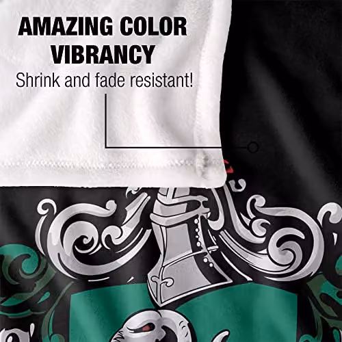 LOGOVISION Harry Potter Slytherin Crest Super Soft Fleece Throw Blanket, White and Multicolour, W/D/H: 152 x 152 x 127 cm – 5