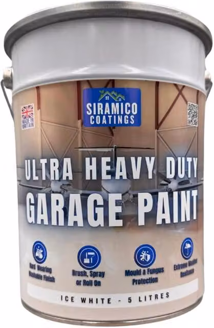 SIRAMICO COATINGS Heavy Duty Garage Floor Paint, Ice White, 5 Litres – 1