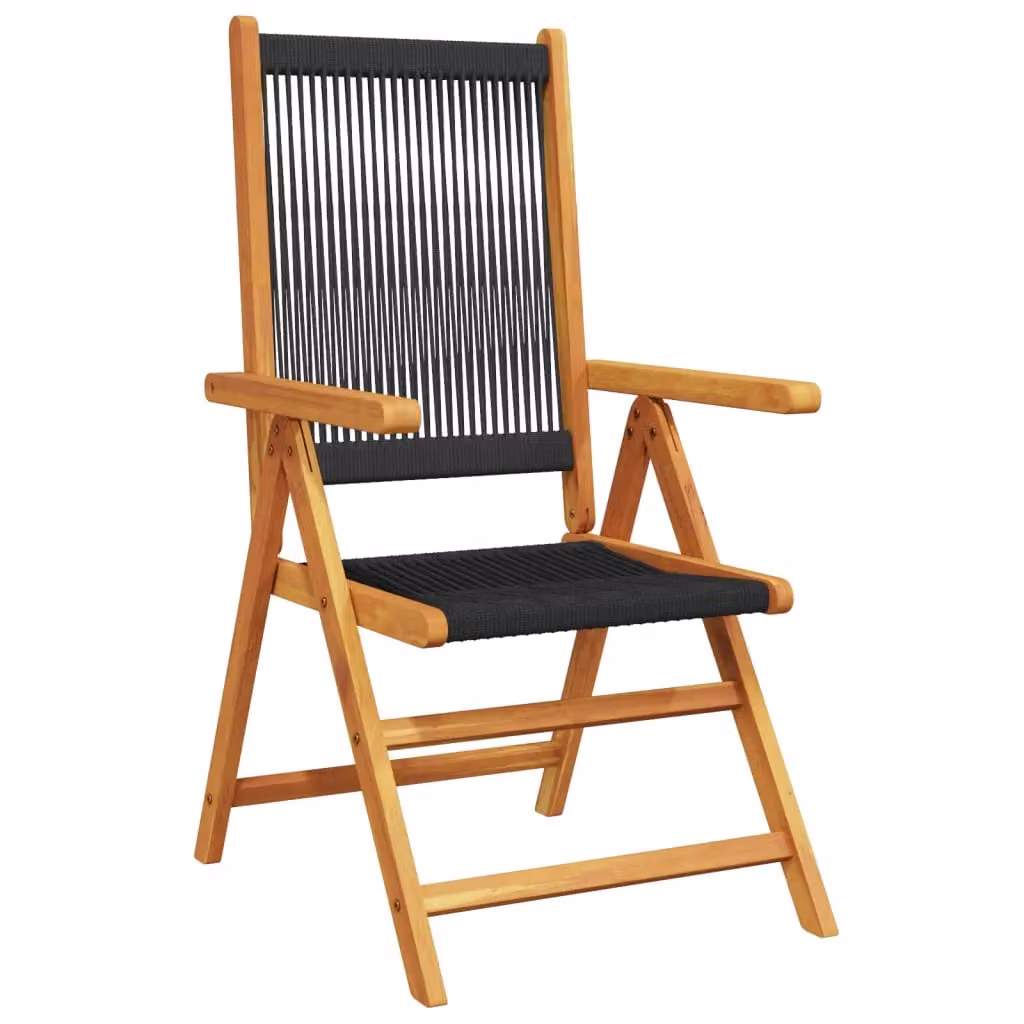 Berkfield Home Set of 8 Reclining Acacia Wood Garden Chairs in Black – 3