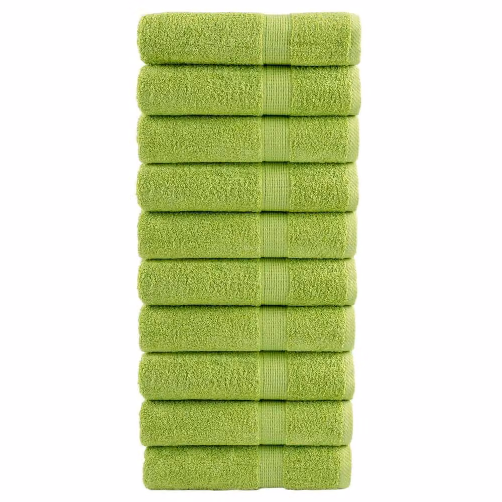 Berkfield Home SOLUND Premium Cotton Terry Bath Towels, 10 Piece Set, Green, W: 100 cm, L: 150 cm, 600 gsm – 2