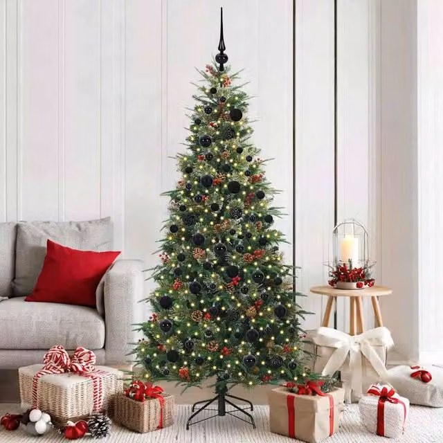 Berkfield Home Artificial Hinged Christmas Tree in Green, Height: 180 cm – 1