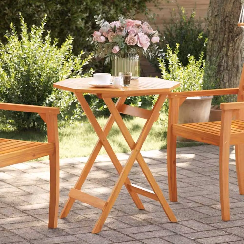 Berkfield Home Folding Garden Table in Brown Solid Acacia Wood, W/D/H: 70 x 70 x 75 cm – 2