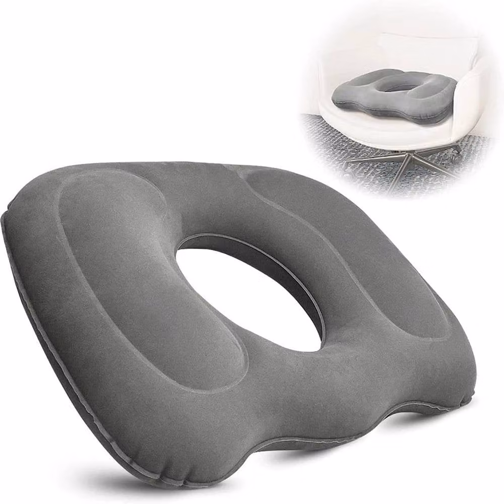 FLAVORA Inflatable Donut Orthopedic Coccyx Seat Cushion in Grey, W/D/H: 100 x 190 cm – 2