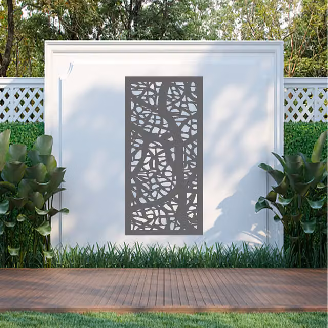 Laser Hut Igurria Screen Abstract Metal Wall Art in Anthracite Grey and Black