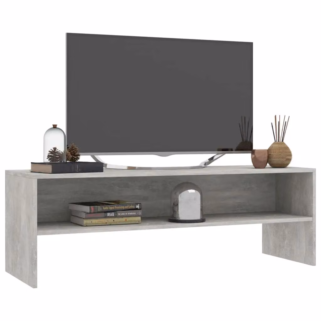 Berkfield Home TV Cabinet in Concrete Grey, MDF, W/D/H: 120 x 40 x 40 cm – 3