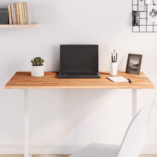 Berkfield Home Rectangular Solid Wood Beech Table Top, Brown, W: 100 cm, D: 60 cm, H: 1.5 cm