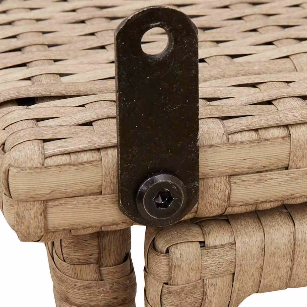 Berkfield Home Beautiful Folding Garden Table in Beige Poly Rattan, W: 90 cm, D: 51 cm, H: 75 cm – 3