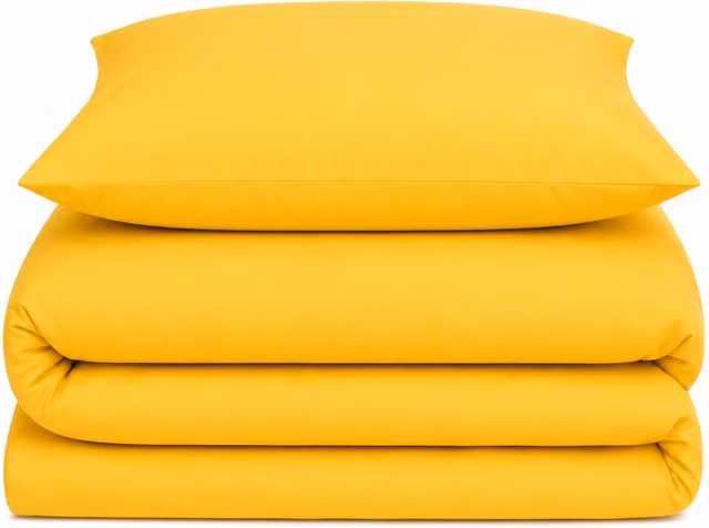 Velosso Plain Dyed Duvet Cover and Pillowcase Set in Yellow, W/D/H: 180 x 200 cm