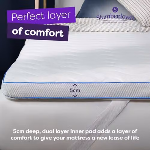 Slumberdown Cooling Gel Memory Foam Mattress Topper in White – 4