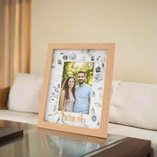 Happy Homewares Modern Gold Friends Floral Picture Frame for Table or Wall Hanging, 10 x 15 cm – 3