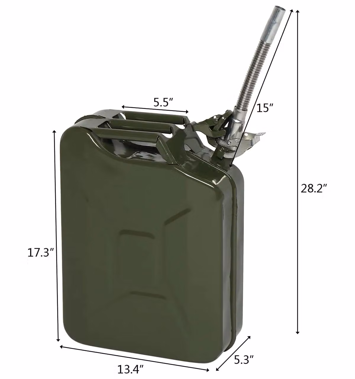 Autojack Green Steel Jerry Can with Flexi Spout, 20L – 3