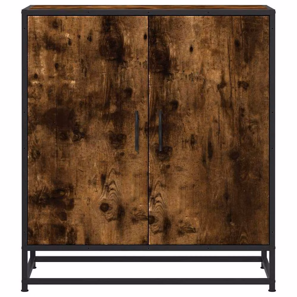 Berkfield Home Industrial Sideboard in Smoked Oak and Brown, W/D/H: 68 x 35 x 76 cm – 4