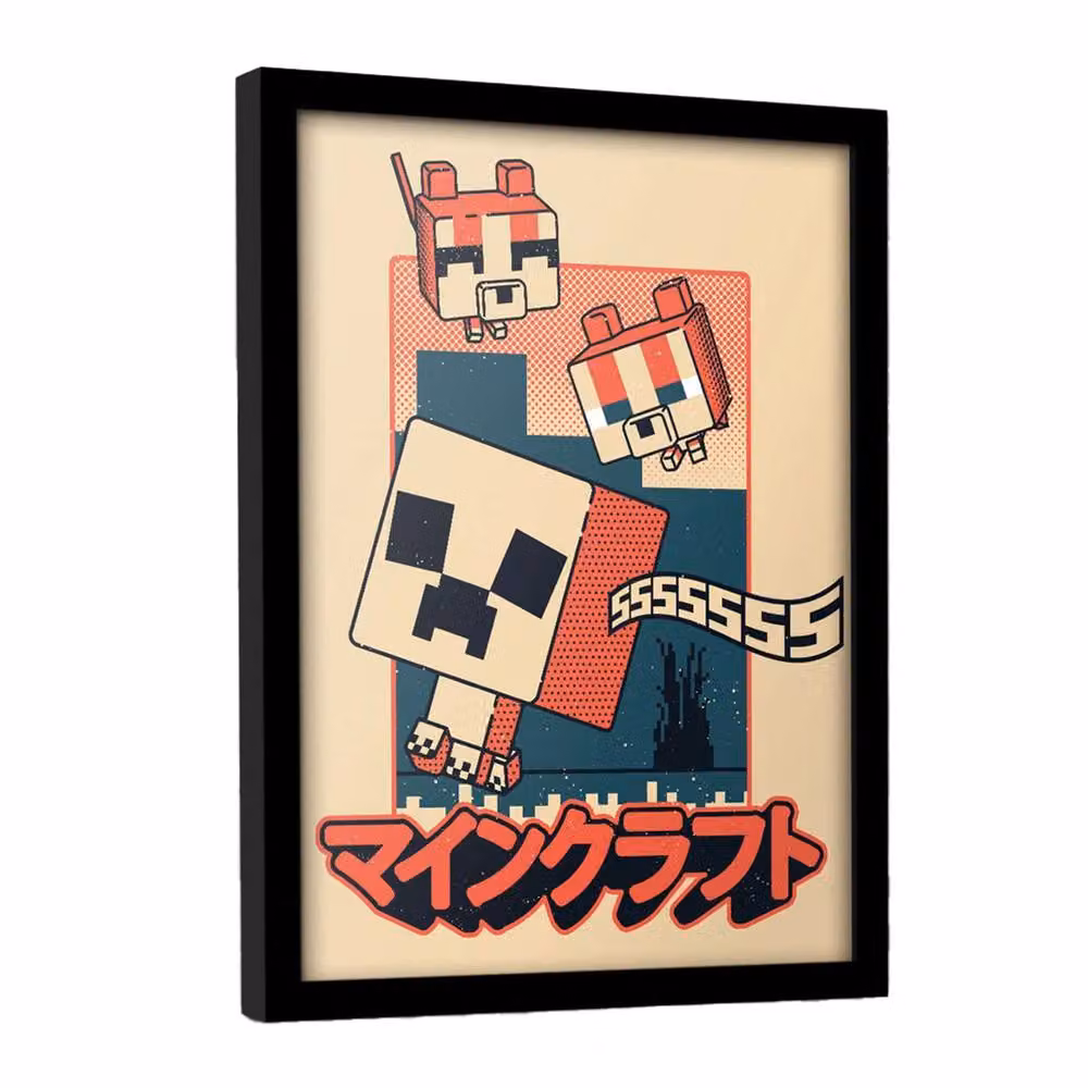 Minecraft Chibi Comic Framed Paper Poster in Multicolour – 3