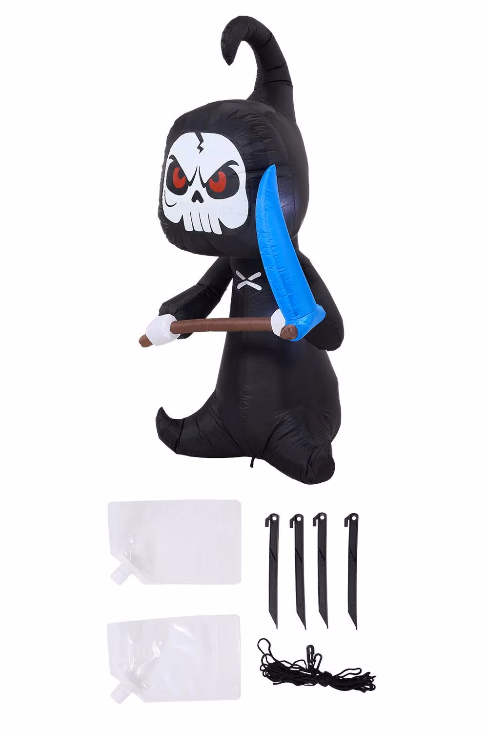 Living and Home 6.6ft Halloween Inflatable Grim Reaper Decoration with Built-in Lights in Black – 4