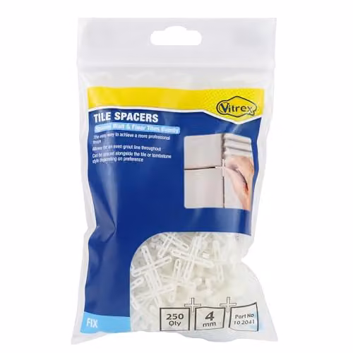 Vitrex 10 2041 Floor Tile Spacers, 4.00mm, White, Pack of 250